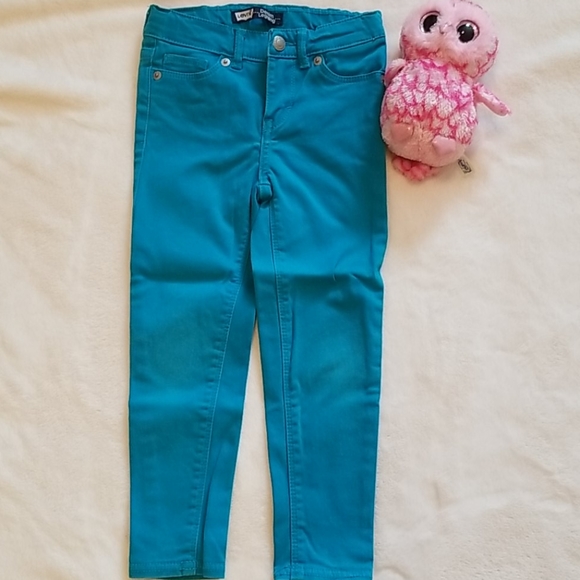 Girl's Levi's Jeans Blue Teal Color Size 4 Skinny - Picture 2 of 7